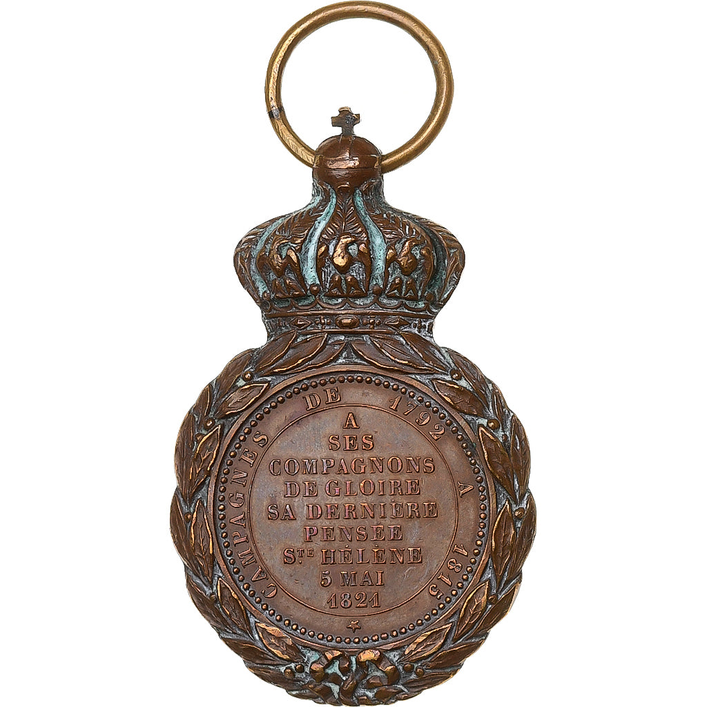 França, Médaille de Sainte-Hélène, medalha, 1857, Qualidade Excelente