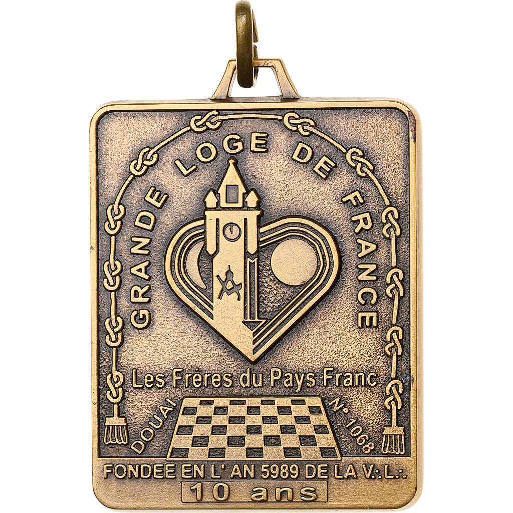 França, medalha, Grande Loge de France, Les Frères du Pays Franc, Douai, 1999