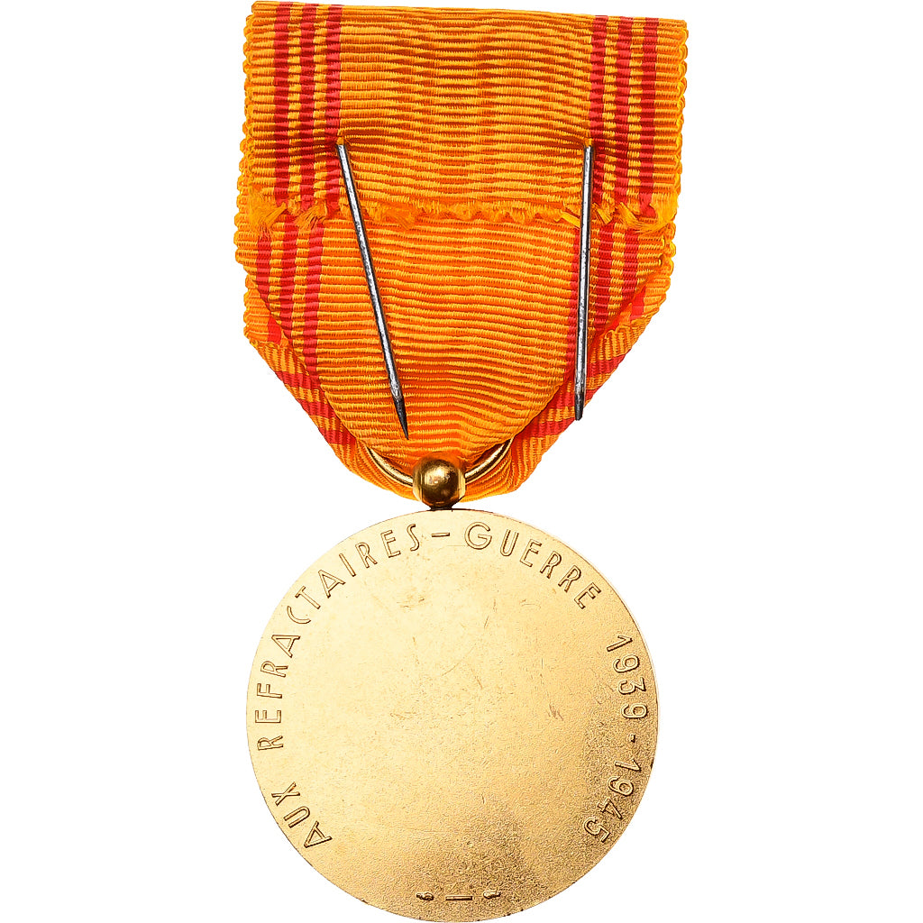 France, Insigne du Réfractaire, Medal, Uncirculated, Hollebeck, Gilt Bronze, 36