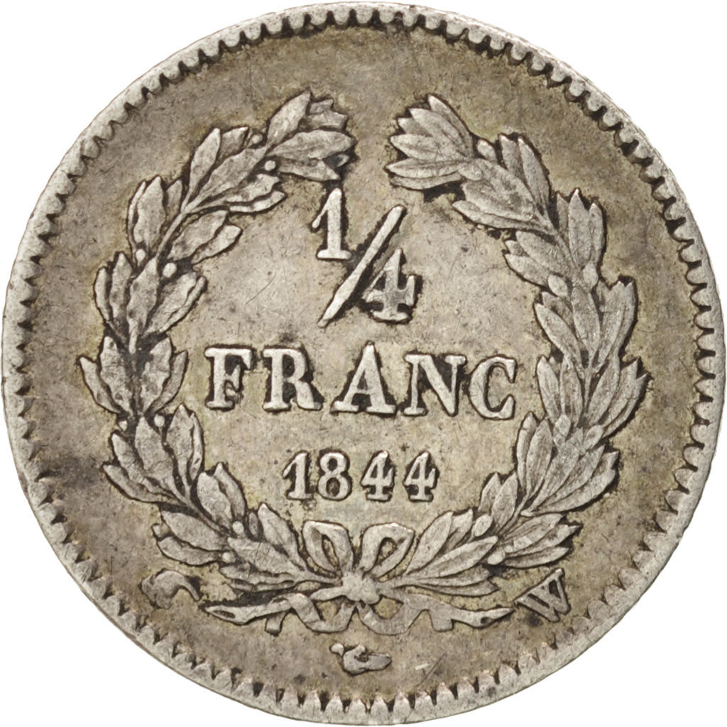 Münze, Frankreich, Louis-Philippe, 1/4 Franc, 1844, Lille, SS, Silber