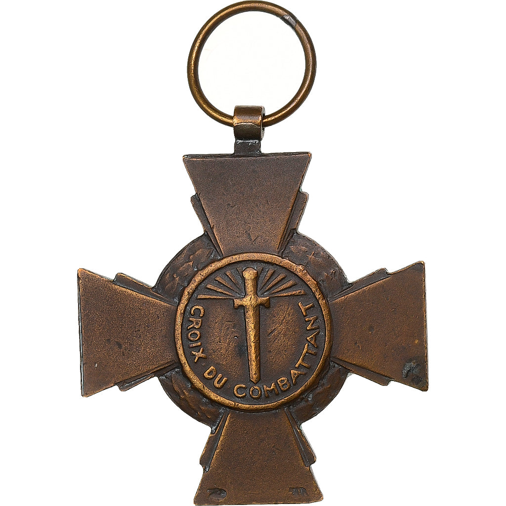 France, Croix du Combattant, WAR, Médaille, Très bon état, Gilt Bronze, 36