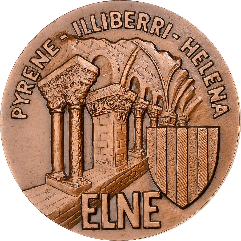 France, Medal, Ville d'Elne, 1983, Bronze, Coutré, MS(63)