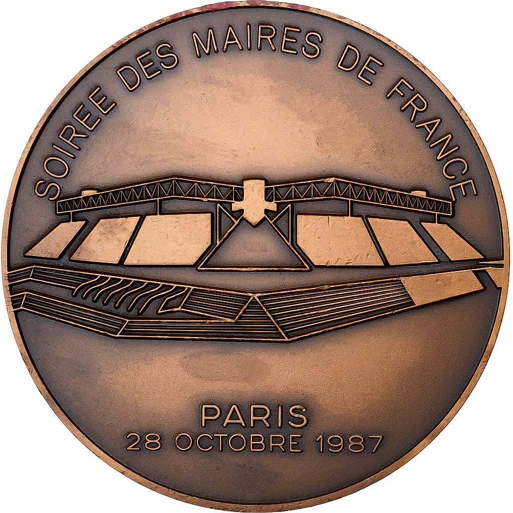 France, Medal, Soirée des Maires de France, Paris, 1987, Bronze, MS(63)