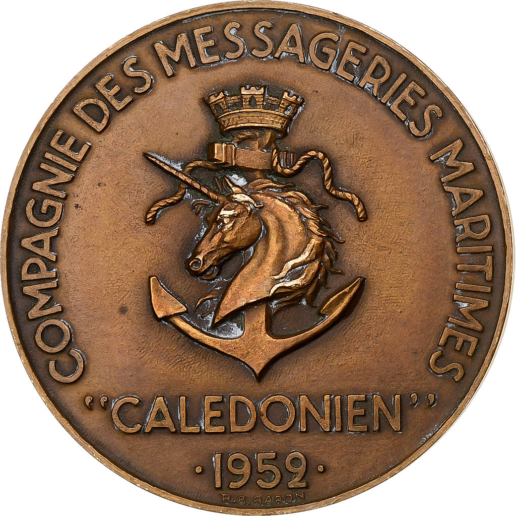 Francja, medal, Compagnie des messageries maritimes Calédonien, 1952, Brązowy
