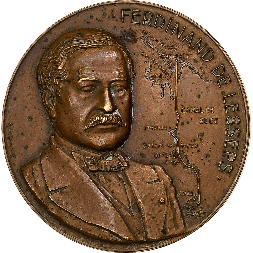 France, Medal, Ferdinand de Lesseps, Compagnie des Messageries Maritimes, 1952