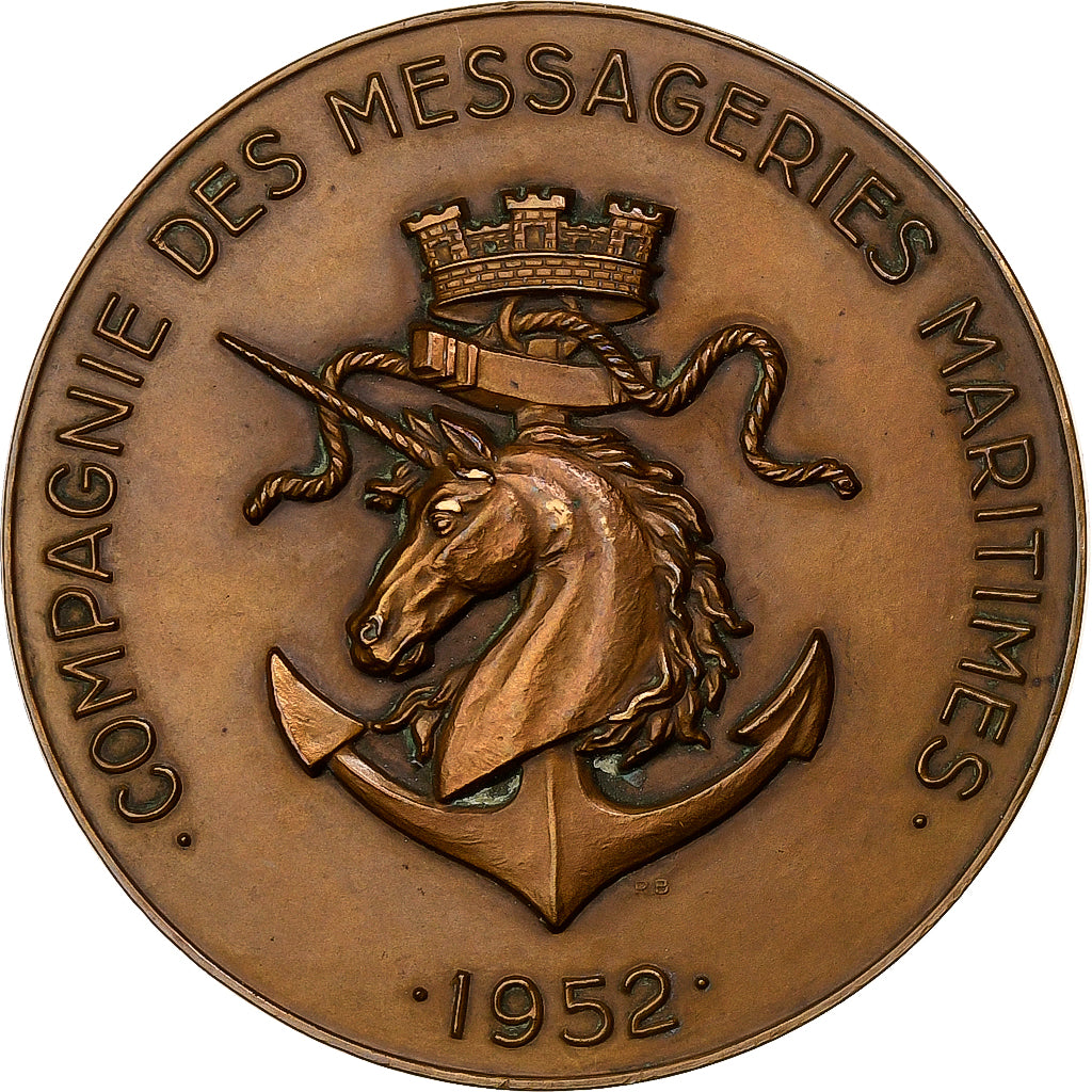France, Medal, Ferdinand de Lesseps, Compagnie des Messageries Maritimes, 1952