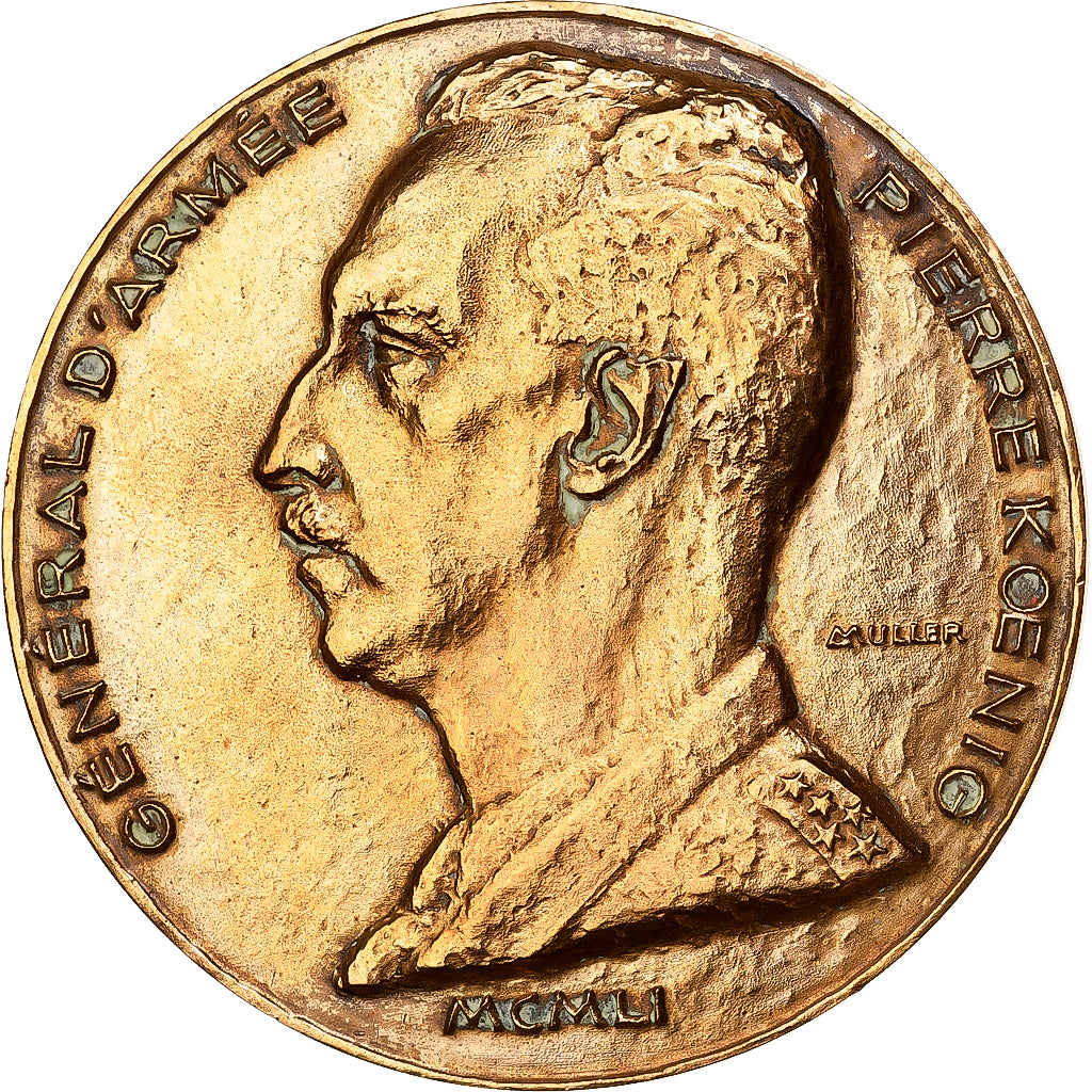 France, Medal, Général d'Armée, Pierre Koenig, 1951, Bronze, Muller
