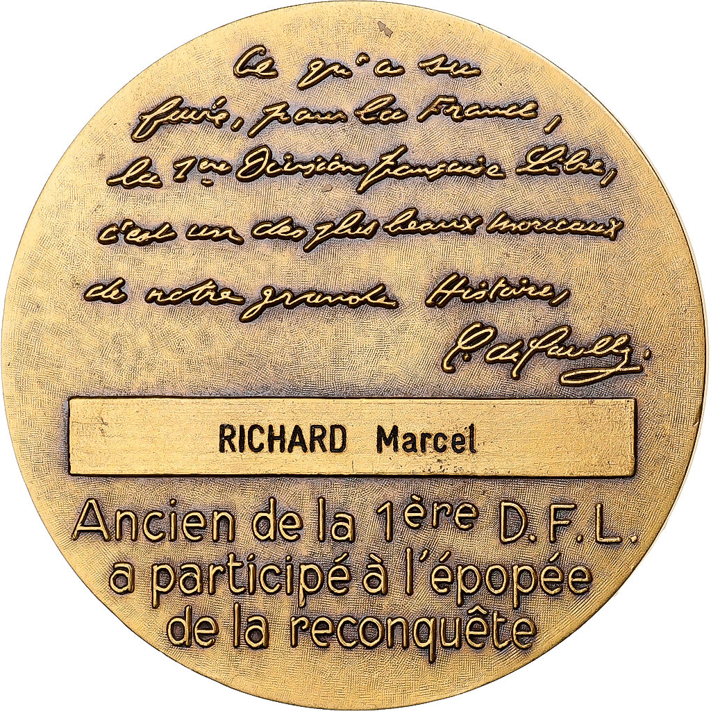 Frankreich, Medaille, Ancien de la 1ère Division Française Libre, 1945
