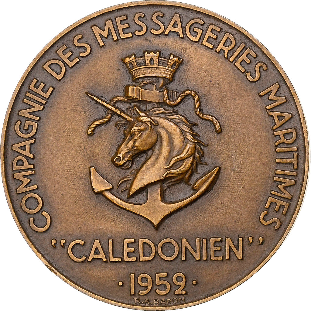 Francja, medal, Compagnie des messageries maritimes Calédonien, 1952, Brązowy