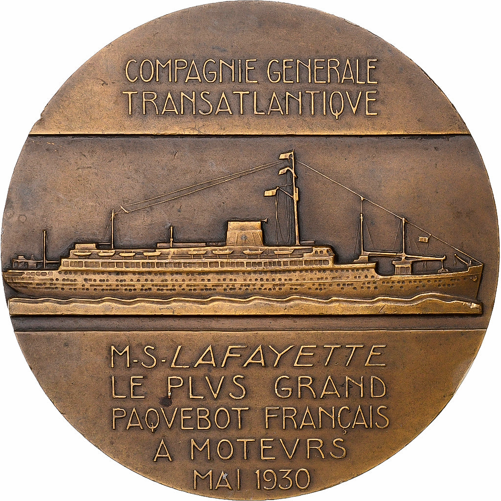 Francja, medal, Compagnie Générale Transatlantique, Paquebot Lafayette, 1930