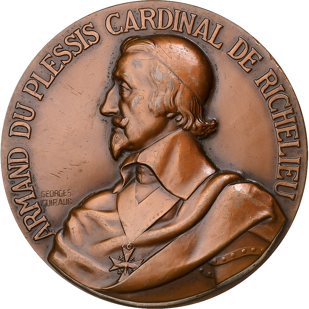 France, Medal, Armand Du Plessis Cardinal de Richelieu, Bronze, Guiraud