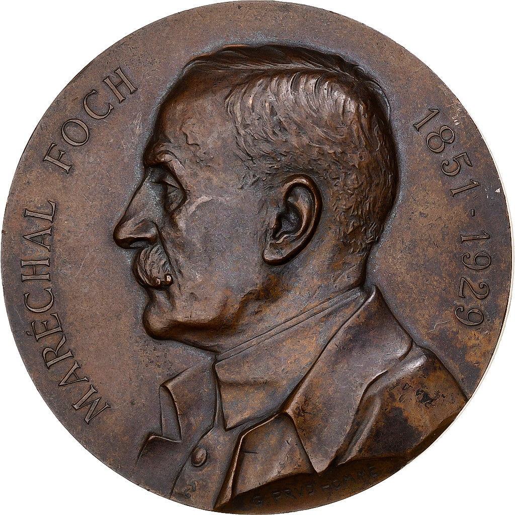 França, medalha, Croiseur Foch, 1929, Bronze, Morlon, AU(50-53)