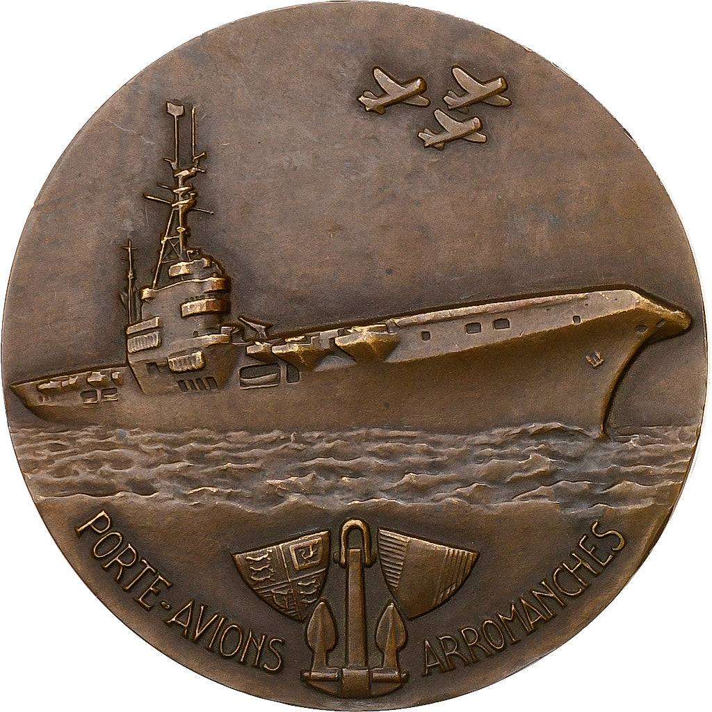 Francja, medal, Porte-Avions Arromanches, 1986, Brązowy, Guiraud, AU(55-58)