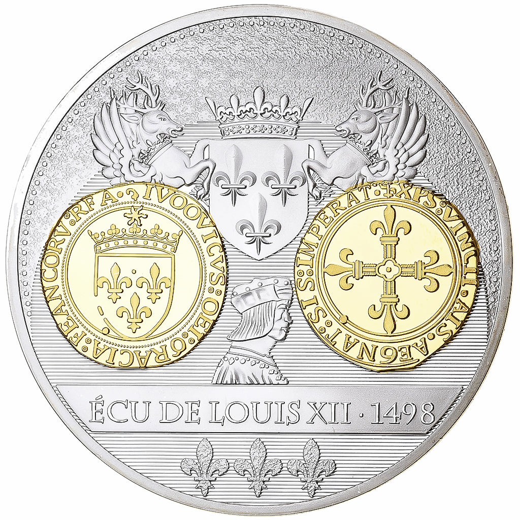 Francia, medalla, Histoire de la monnaie Française, Écu de Louis XII 1498