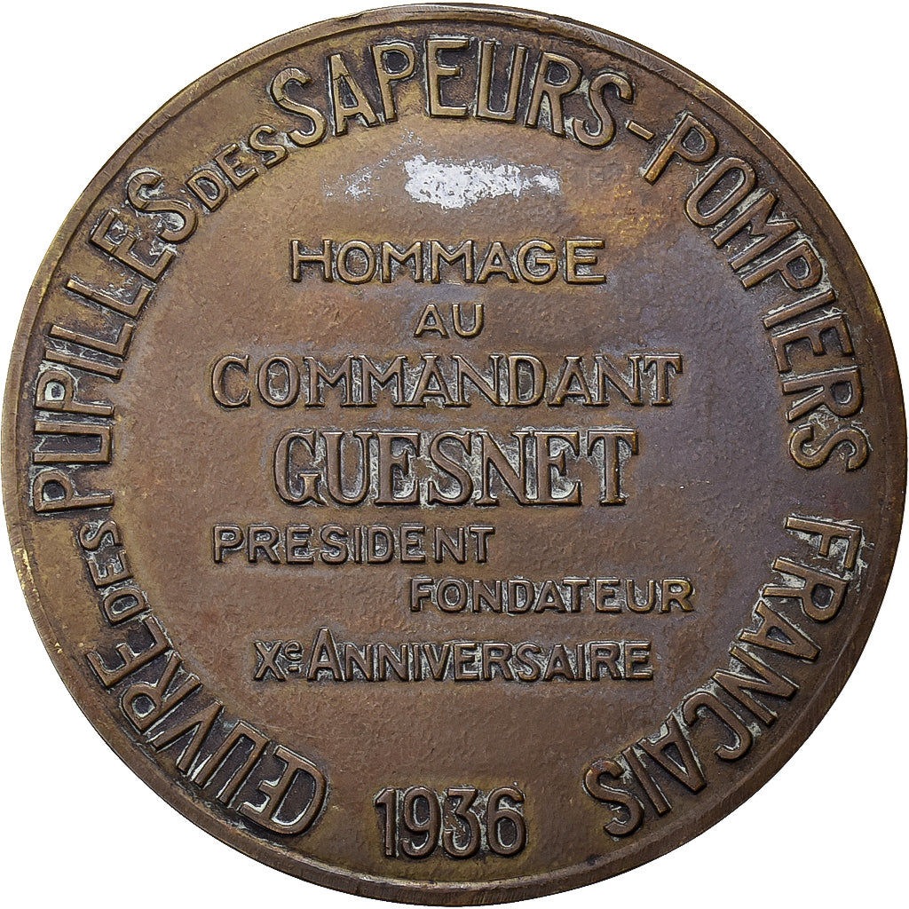 France, Medal, Commandant Guesnet, 1936, Bronze, Bouvier, EF(40-45)