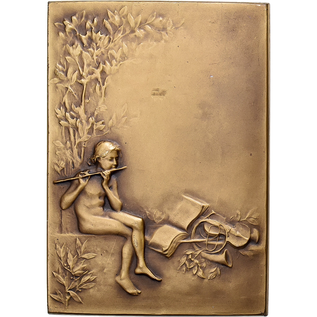 Francia, medaglia, Mines d'Ostricourt, Harmonie, 1927, Bronzo, Delpech, SPL