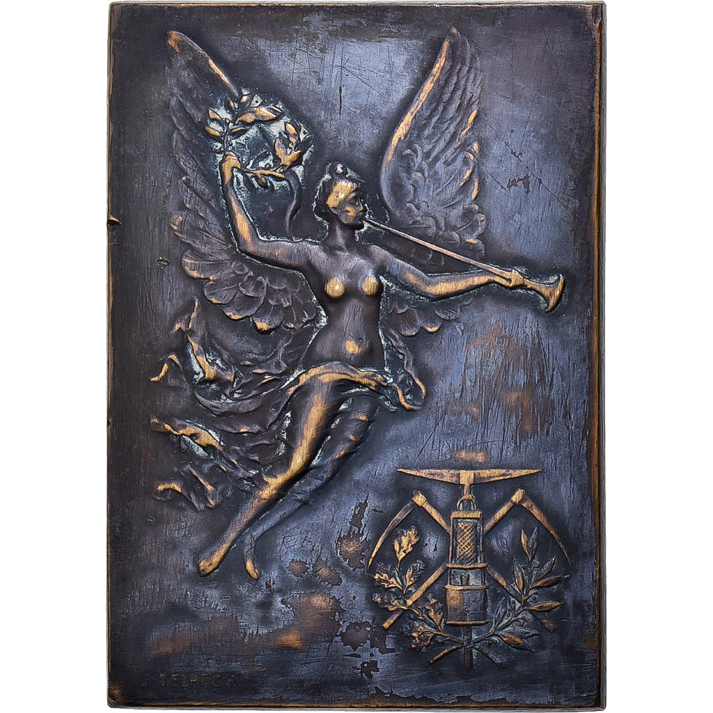 Francia, medaglia, Mines d'Ostricourt, 1.000.000 de Tonnes, 1923, Bronzo