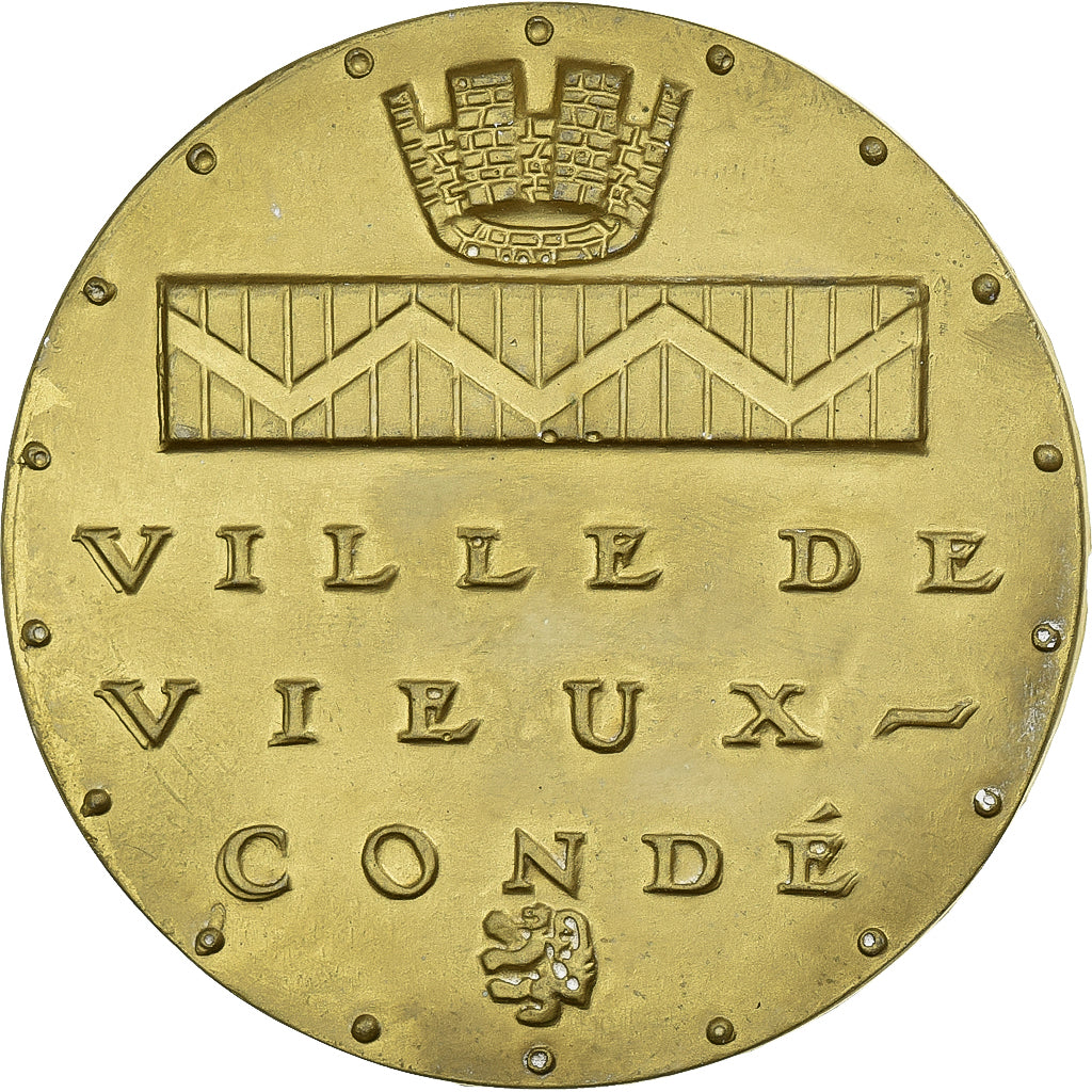 France, Médaille, Ville de Vieux-Condé, Nord, Platre, TTB+, Cinquantenaire