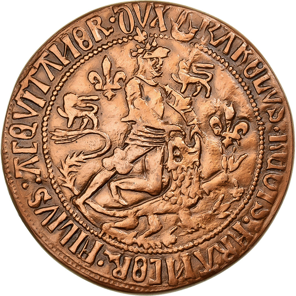 France, Médaille, Duché d'Aquitaine, Edward III, 1977, Cuivre, SPL