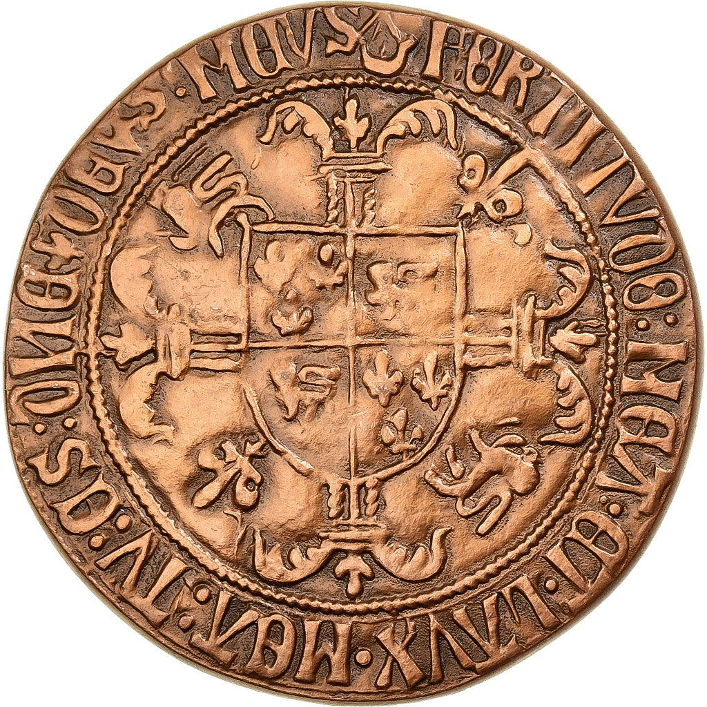 France, Médaille, Duché d'Aquitaine, Edward III, 1977, Cuivre, SPL