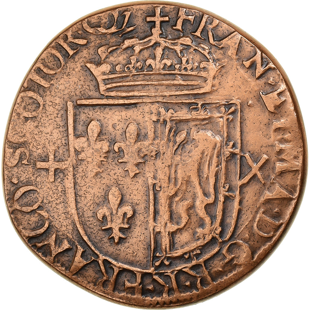 França, medalha, Reproduction, Teston Francois II et Marie Stuart, 1975, Cobre