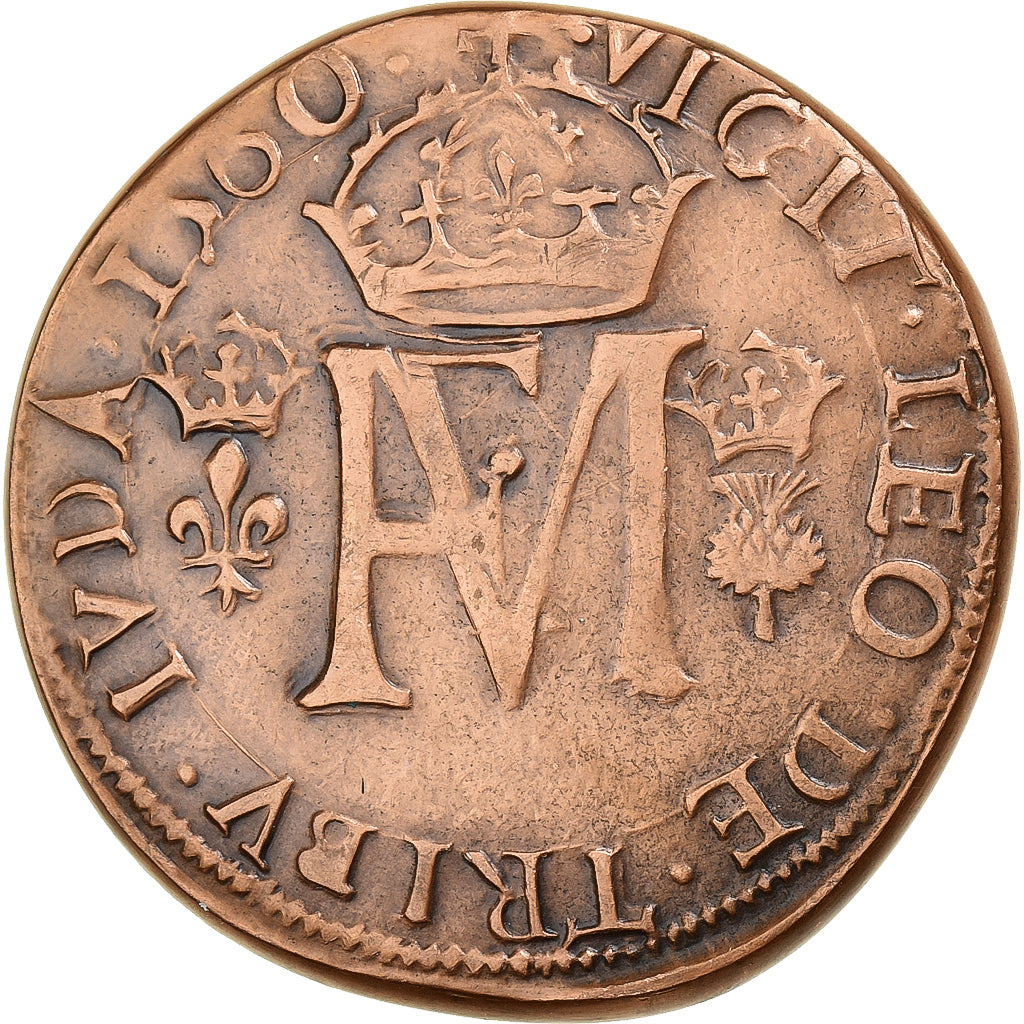 França, medalha, Reproduction, Teston Francois II et Marie Stuart, 1975, Cobre