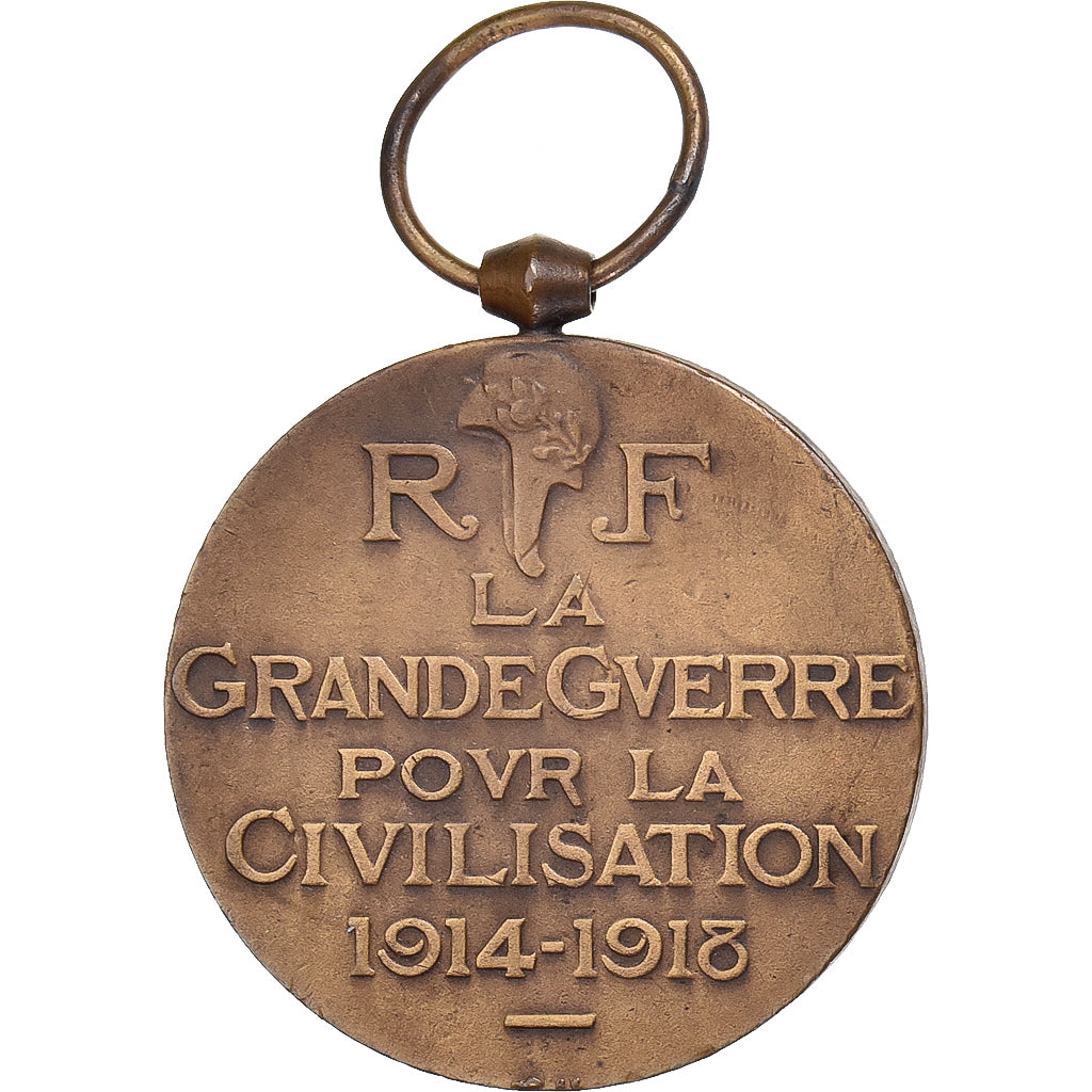 Francia, La Grande Guerre pour la Civilisation, medalla, 1914-1918, Muy buen