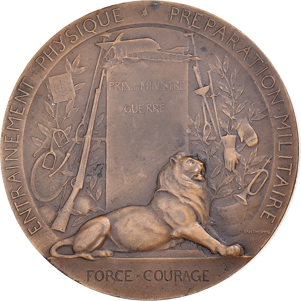 France, Medal, Préparation Militaire, Prix du Ministre de la Guerre, Bronze