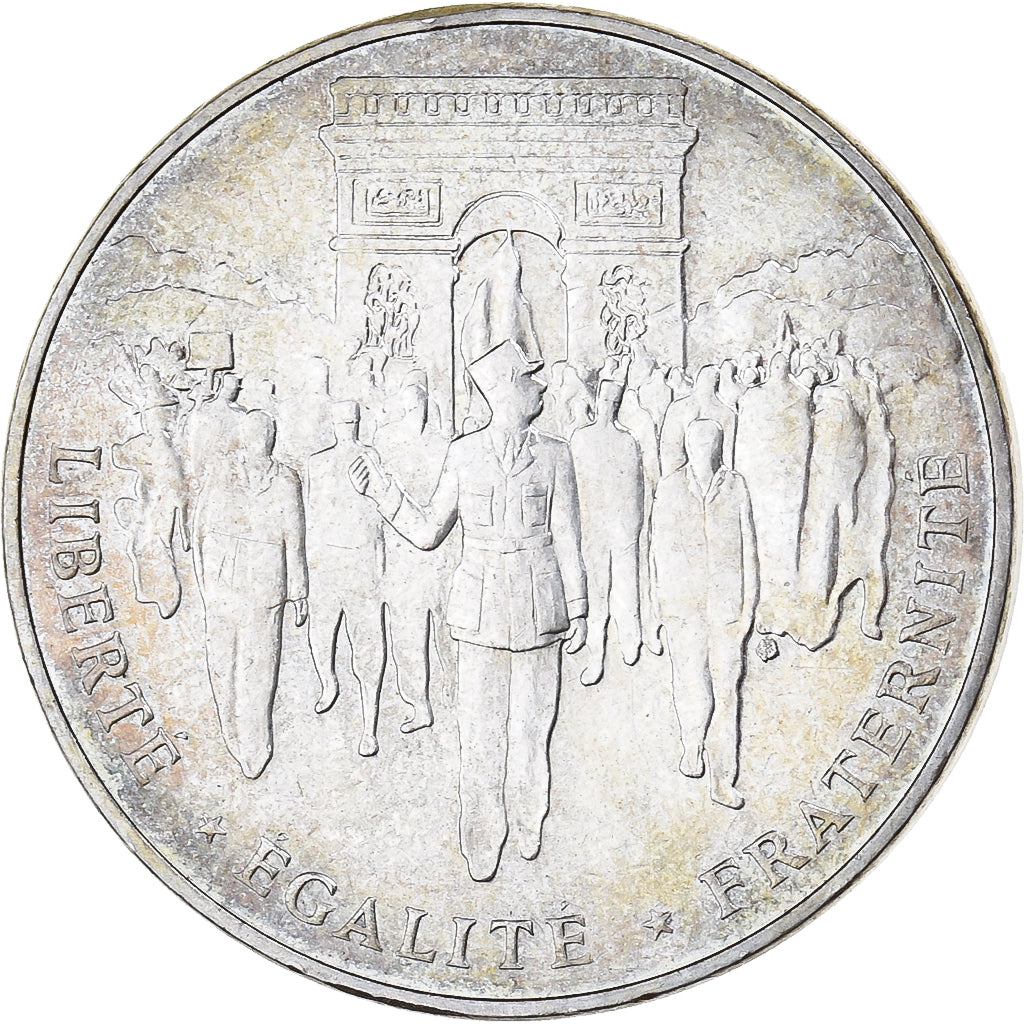 France, 100 Francs, Libération de Paris, 1994, Silver, AU(50-53), Gadoury:924