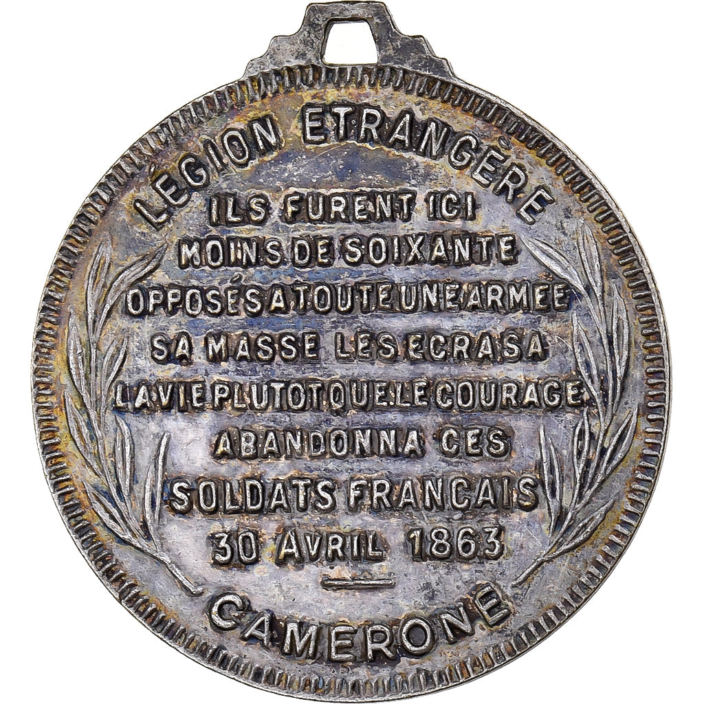 France, Medal, Légion Etrangère, Bataille de Camerone, Silvered bronze