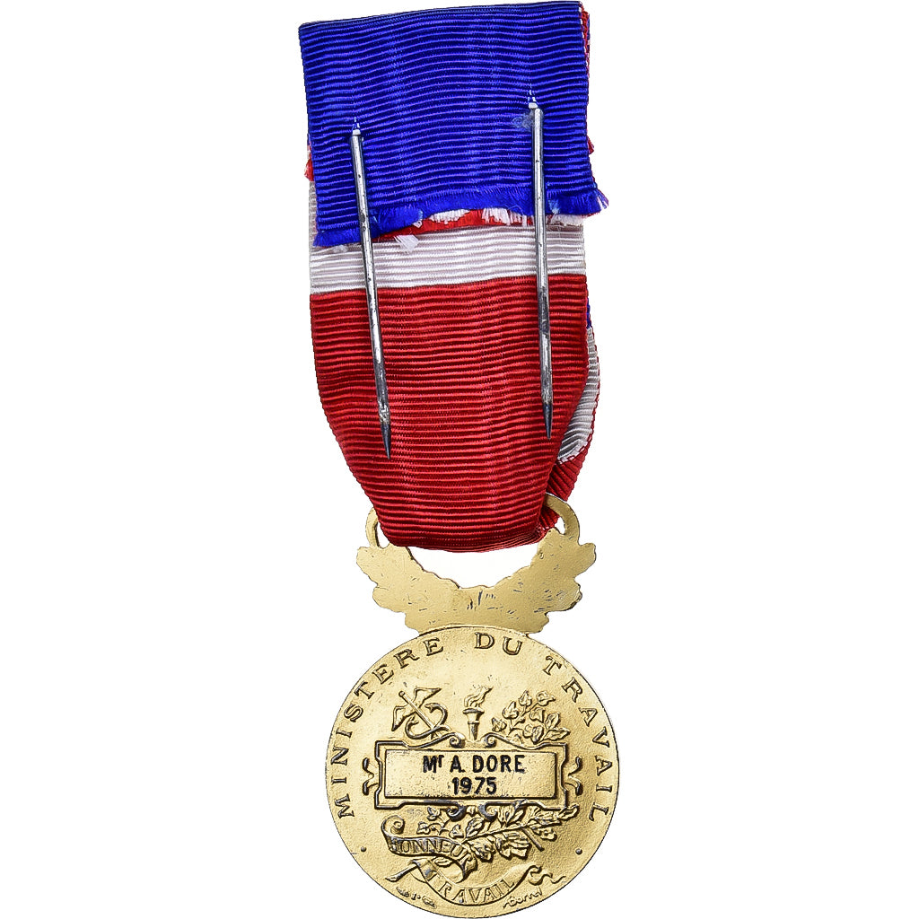 France, Médaille d'honneur du travail, Medal, 1975, Excellent Quality, Borrel