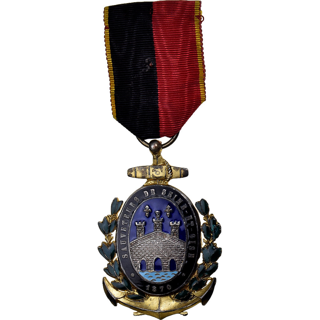 France, Sauveteurs de Seine-et-Oise, Médaille, 1870, Très bon état, Gilt