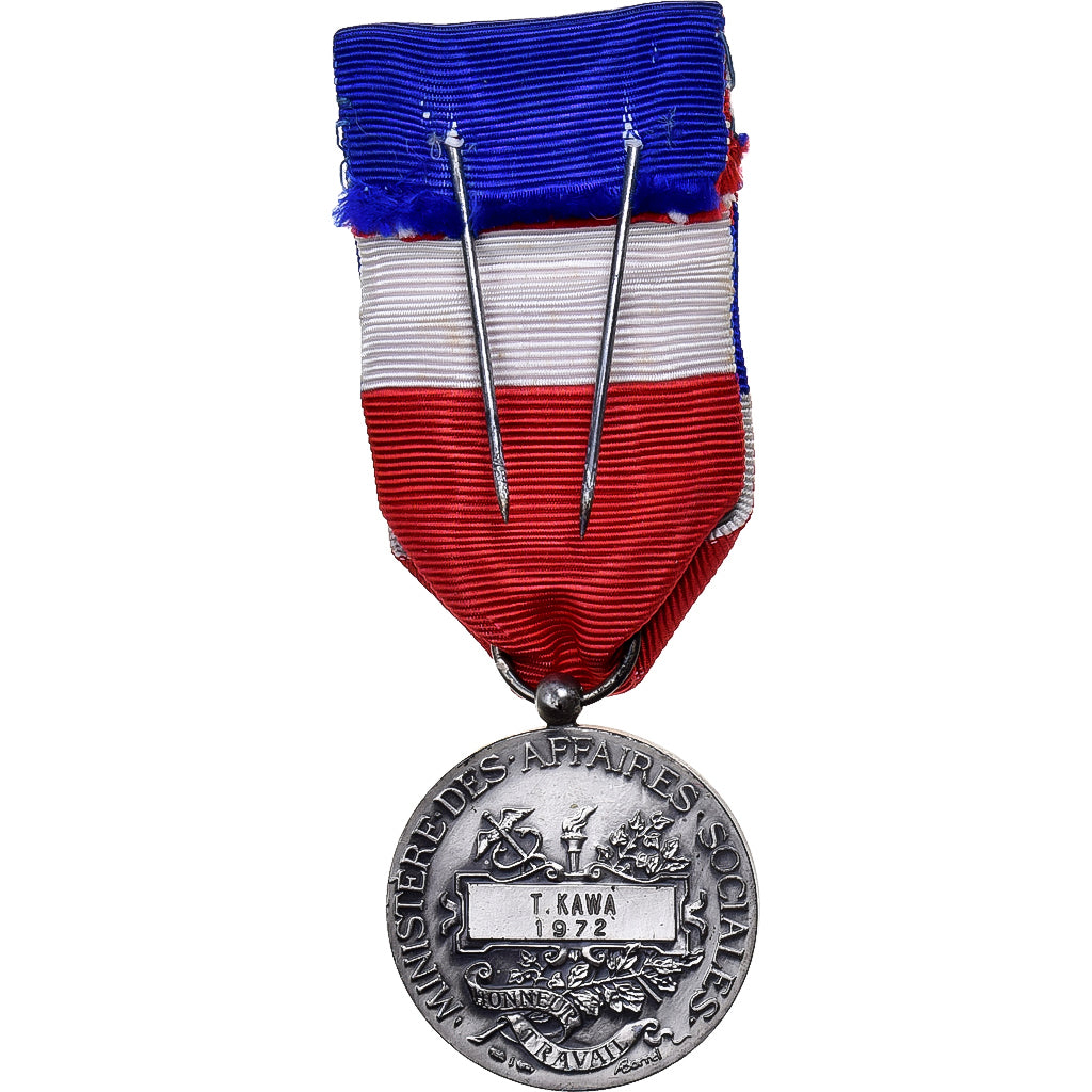 Frankrijk, Ministère des Affaires Sociales, Medaille, 1972, Excellent Quality