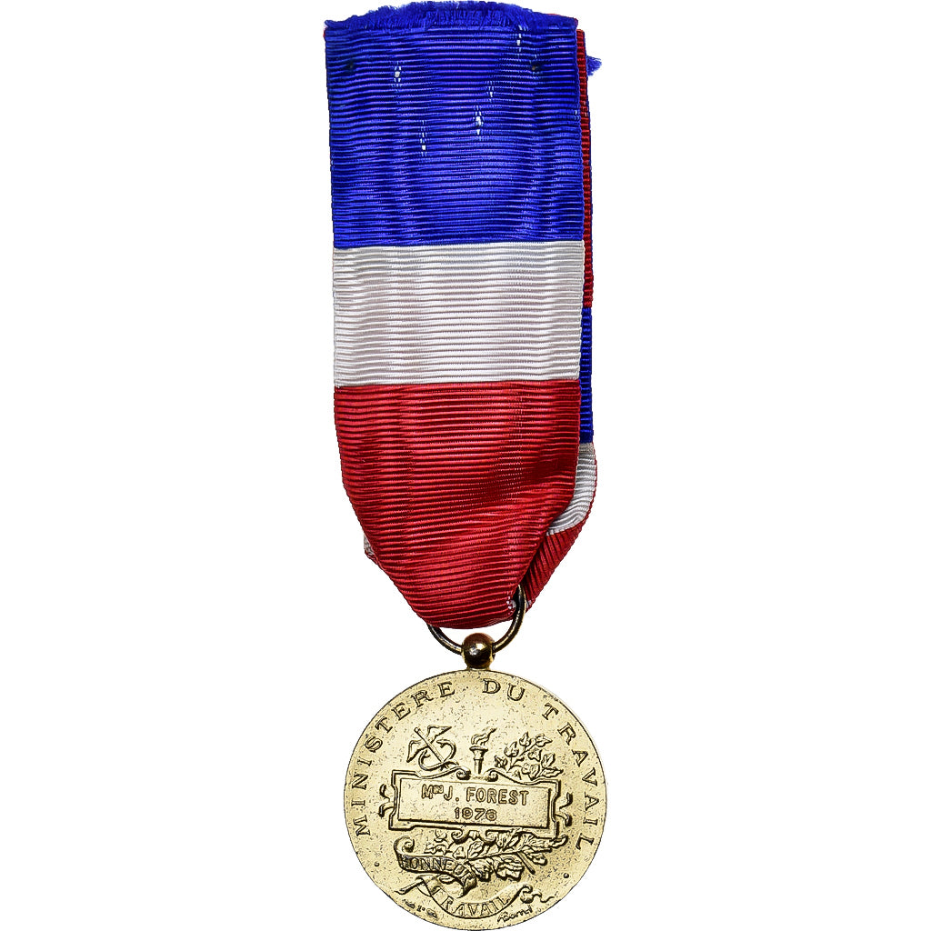 France, Médaille d'honneur du travail, Medal, 1976, Excellent Quality, Borrel