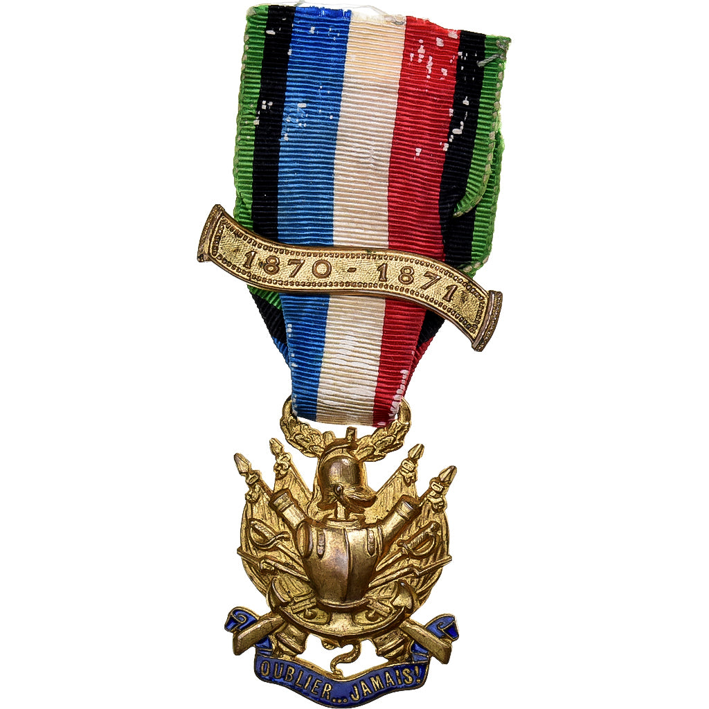 Francia, Troisième République, Oublier Jamais, medalla, 1870-1871, Muy buen