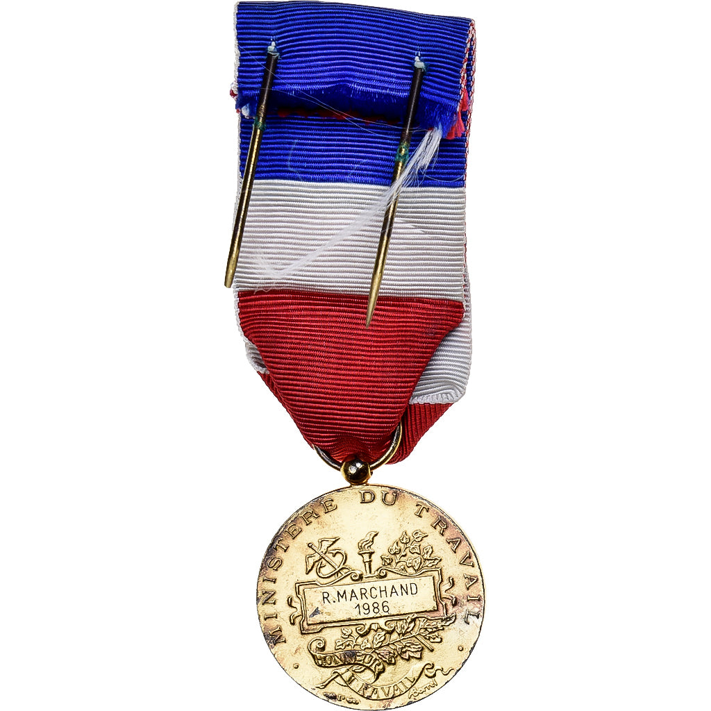 France, Médaille d'honneur du travail, Medal, 1986, Excellent Quality, Borrel