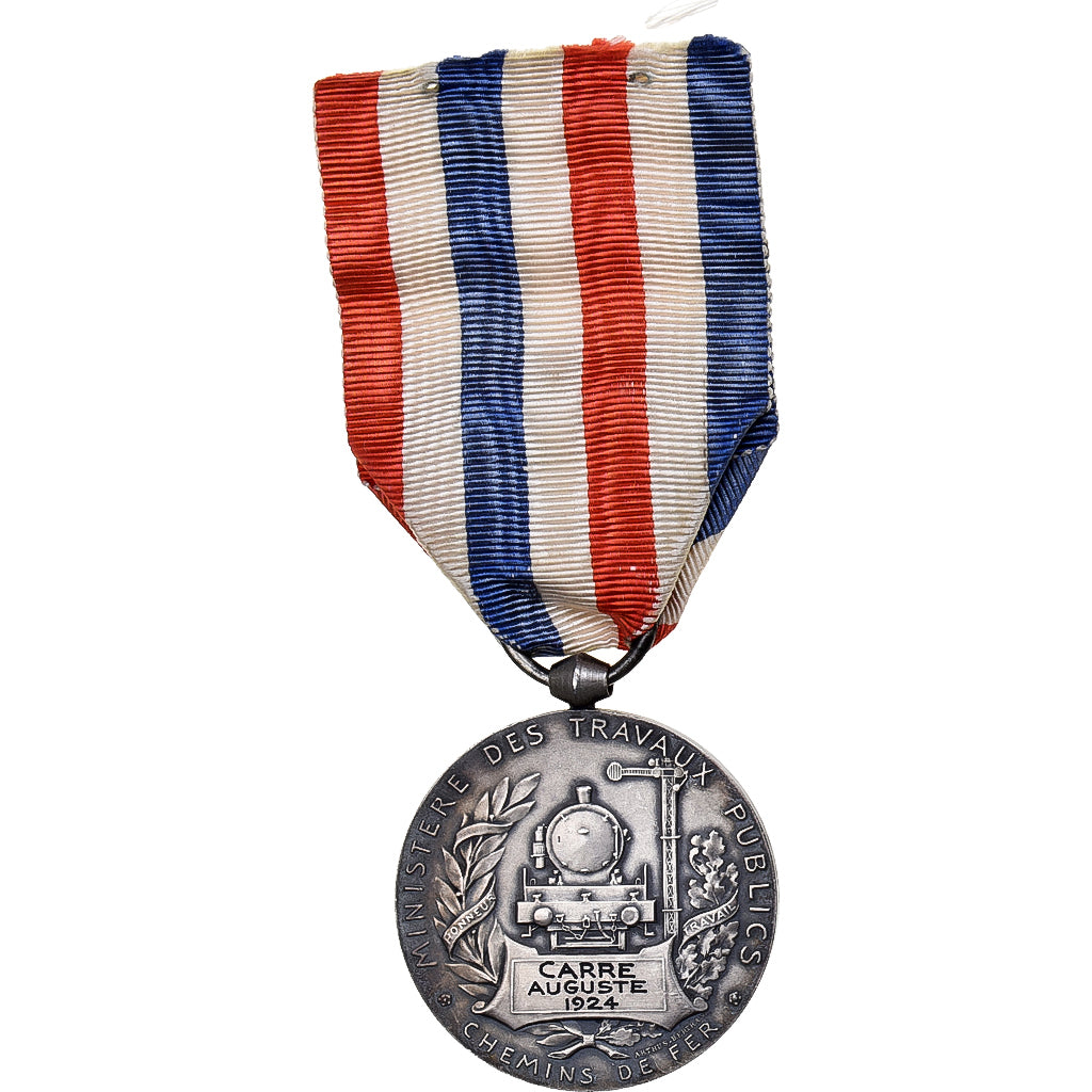 Francia, Honneur des Chemins de Fer, medalla, 1924, Muy buen estado, Roty