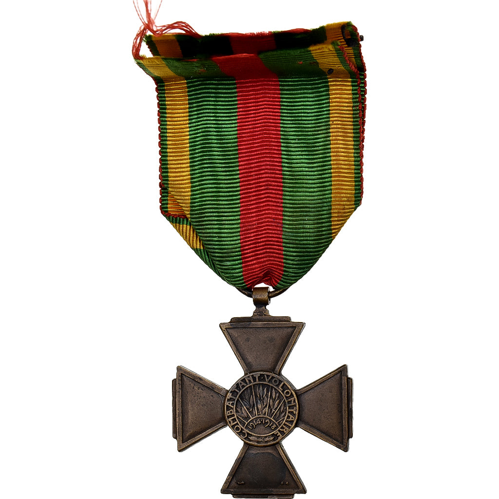 France, Croix du Combattant Volontaire, WAR, Médaille, 1914-1918, Excellent