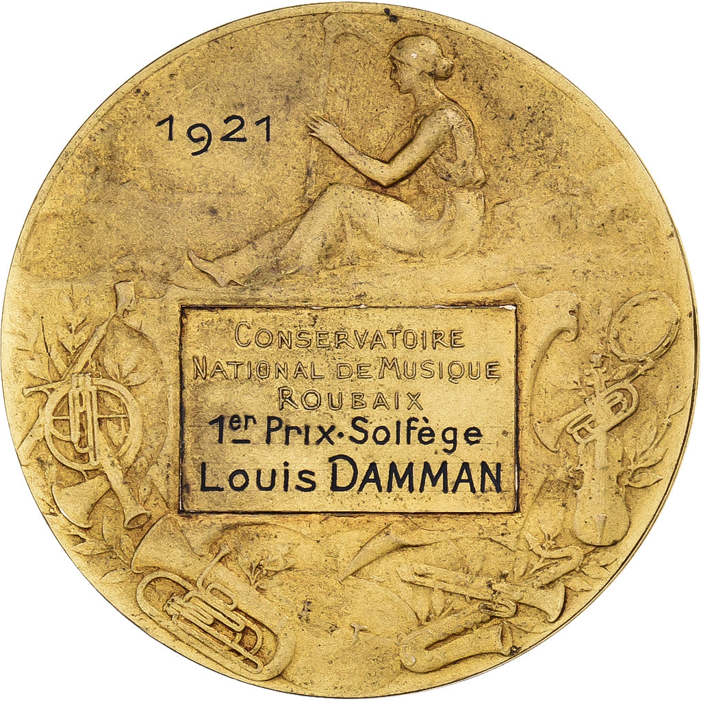 França, medalha, Conservatoire National de Musique de Roubaix, Solfège, 1921