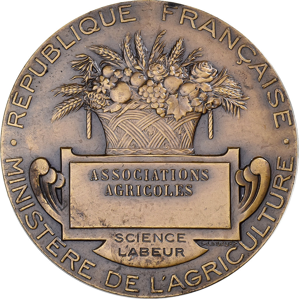 France, Medal, Associations Agricoles, République française, Bronze, Lagrange