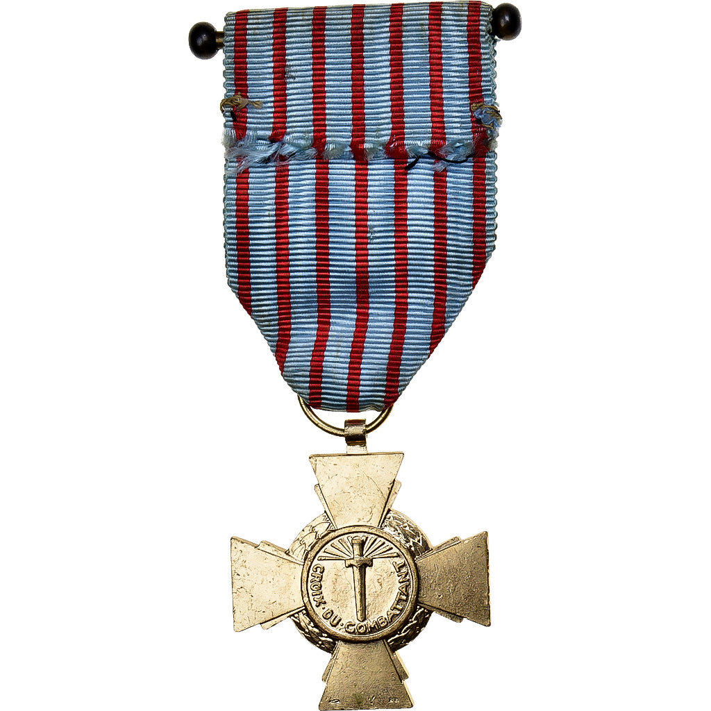 Francia, Croix du Combattant, WAR, medalla, 1939-1945, Excellent Quality