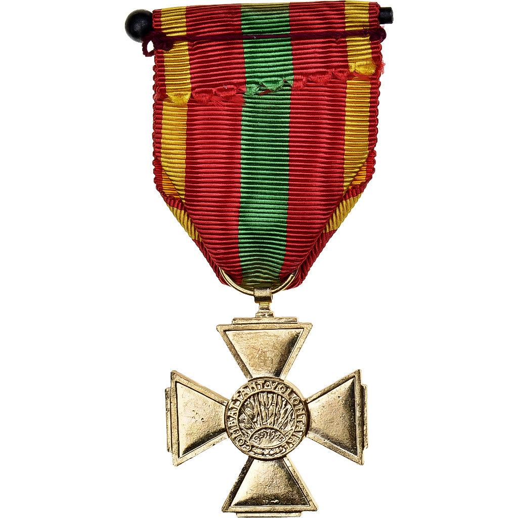 Francia, Croix du Combattant Volontaire, WAR, medalla, 1939-1945, Muy buen
