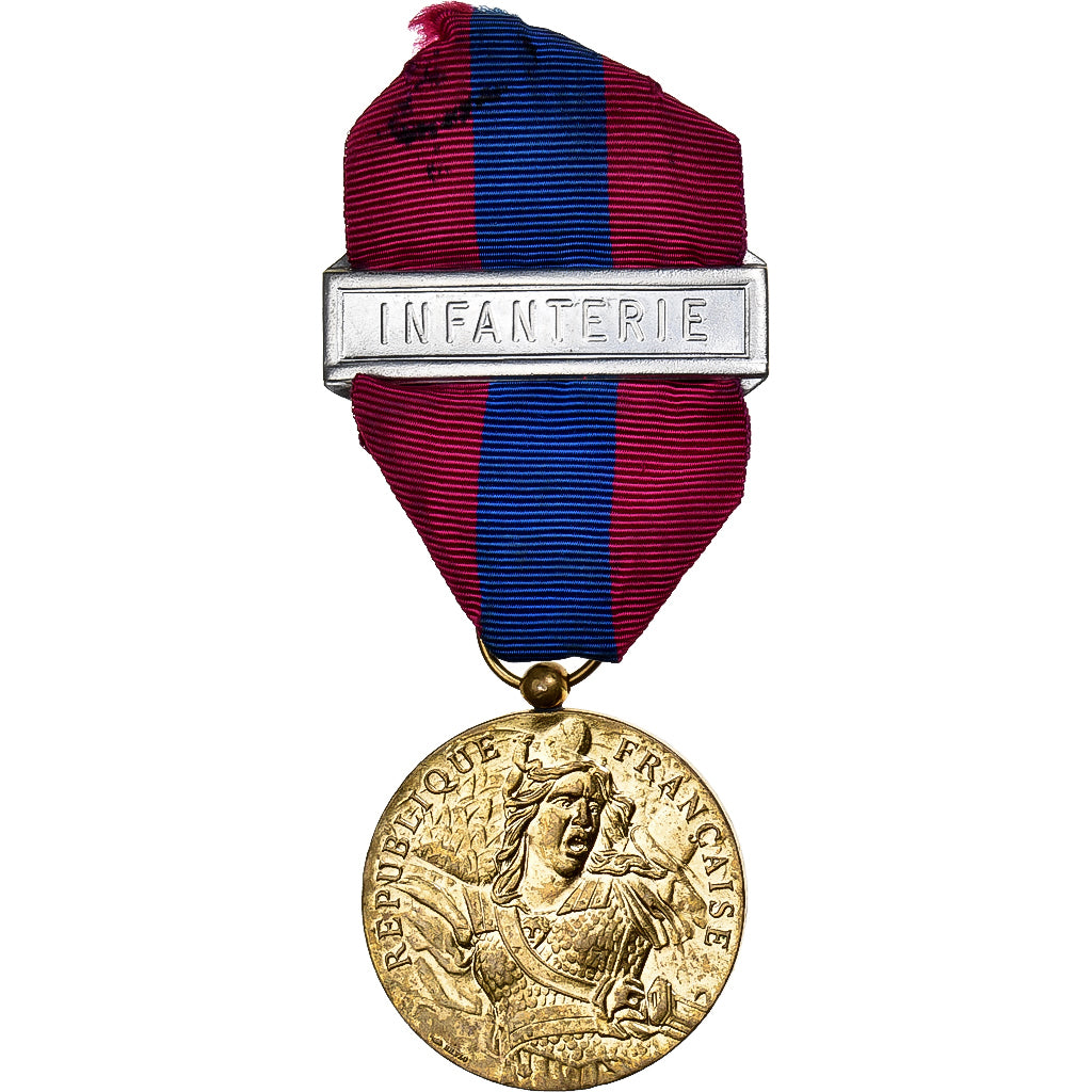 France, Défense Nationale, Infanterie, Medal, Excellent Quality, Bronze, 36