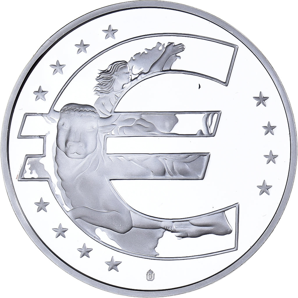Italy, Medal, Adoption de l'Euro, 2002, Silver Plated Copper, MS(64)