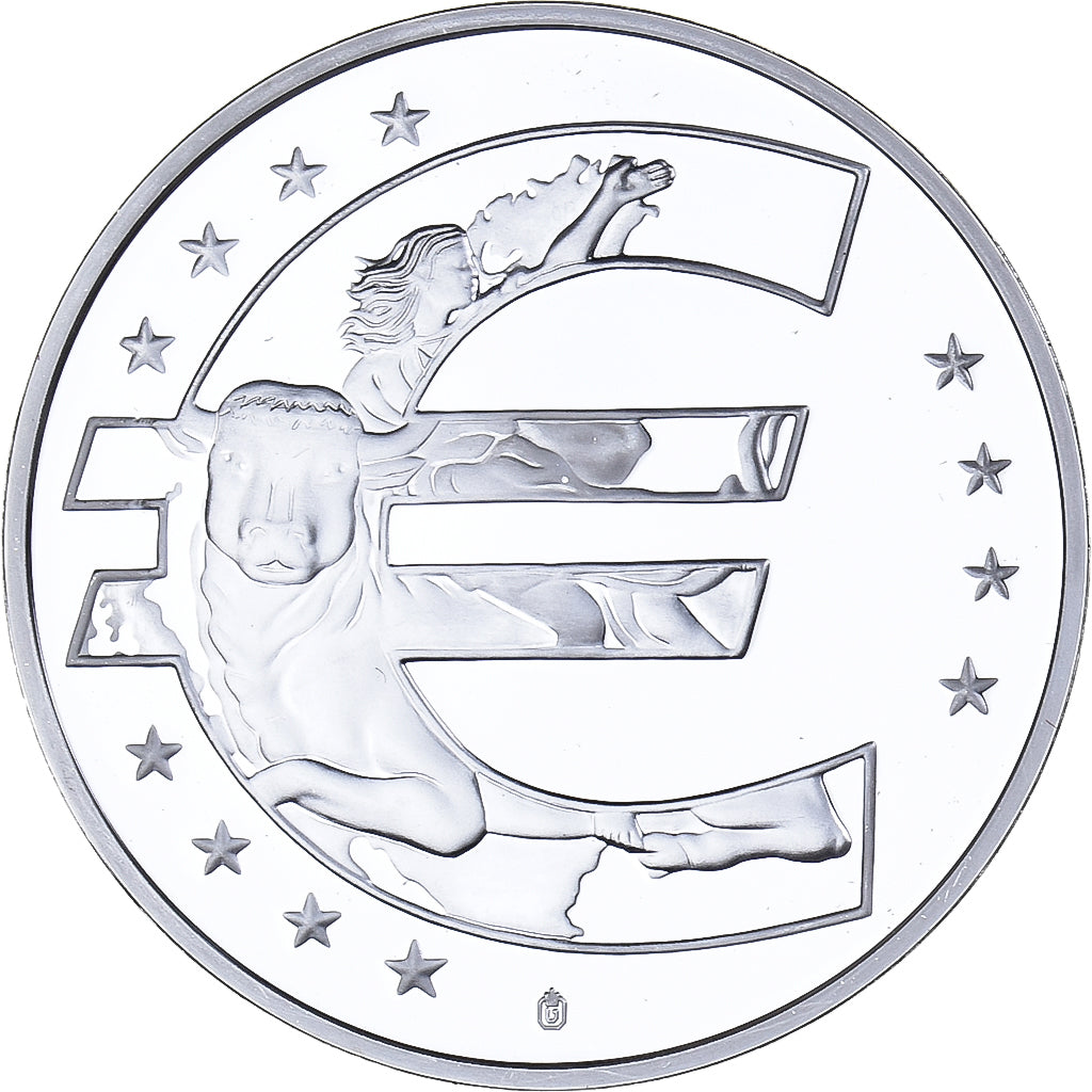 Grecia, medaglia, Adoption de l'Euro, 2002, Rame placcato argento, SPL+