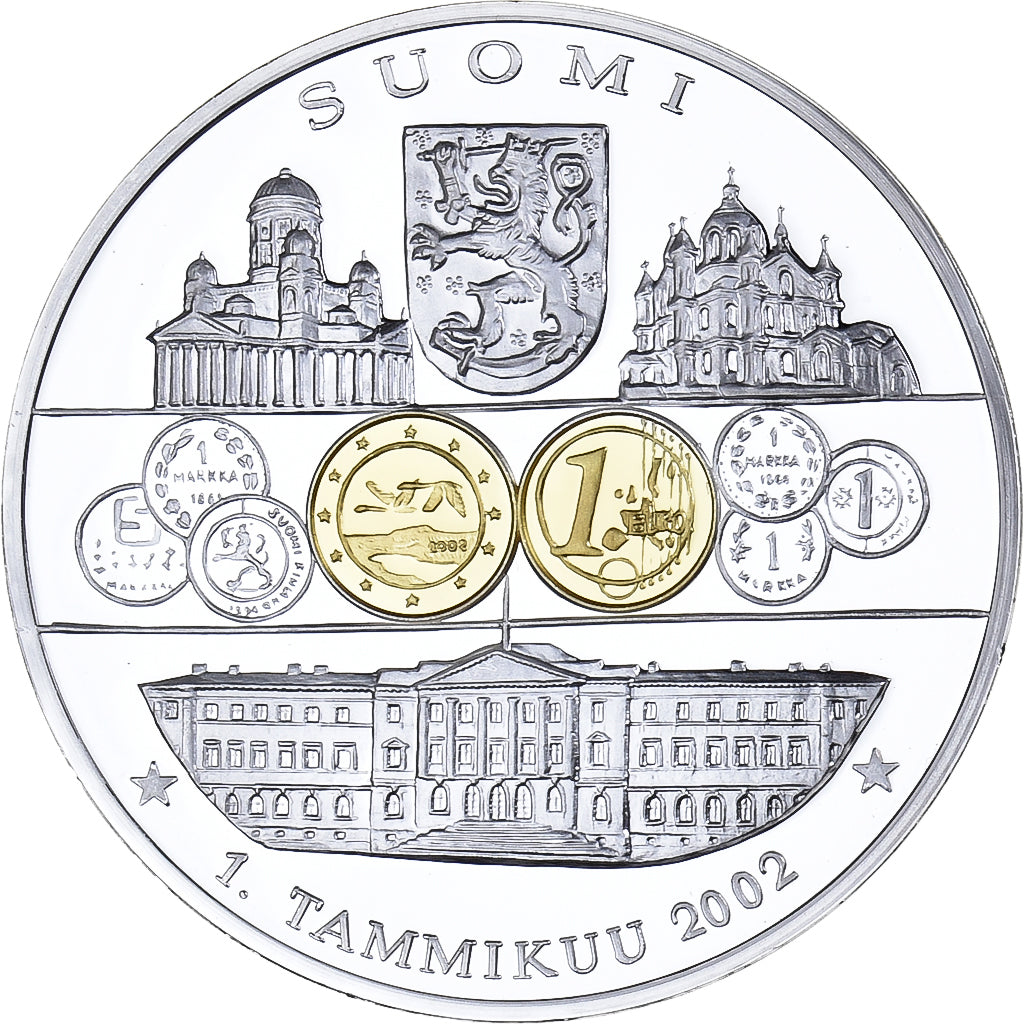 Finland, Medaille, Adoption de l'Euro, 2002, Silver Plated Copper, UNC