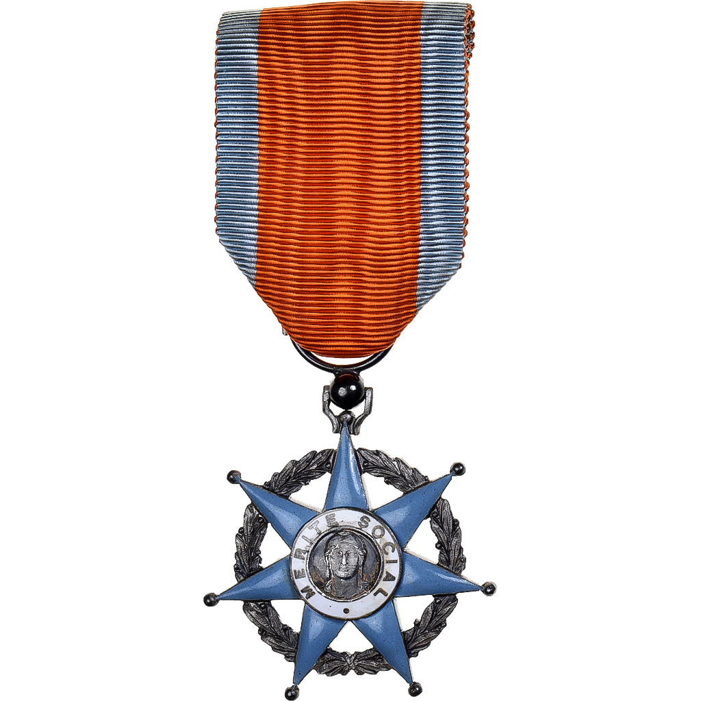 France, Ministère du Travail, Mérite social, Médaille, Non circulé, Argent