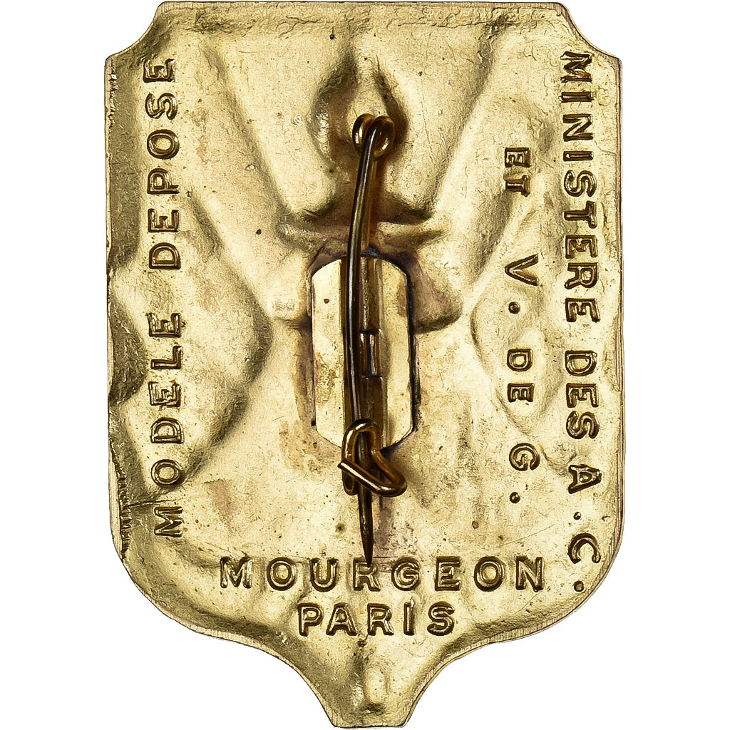 France, Porte Drapeau, Broche, Excellent Quality, Gilt Bronze, 54