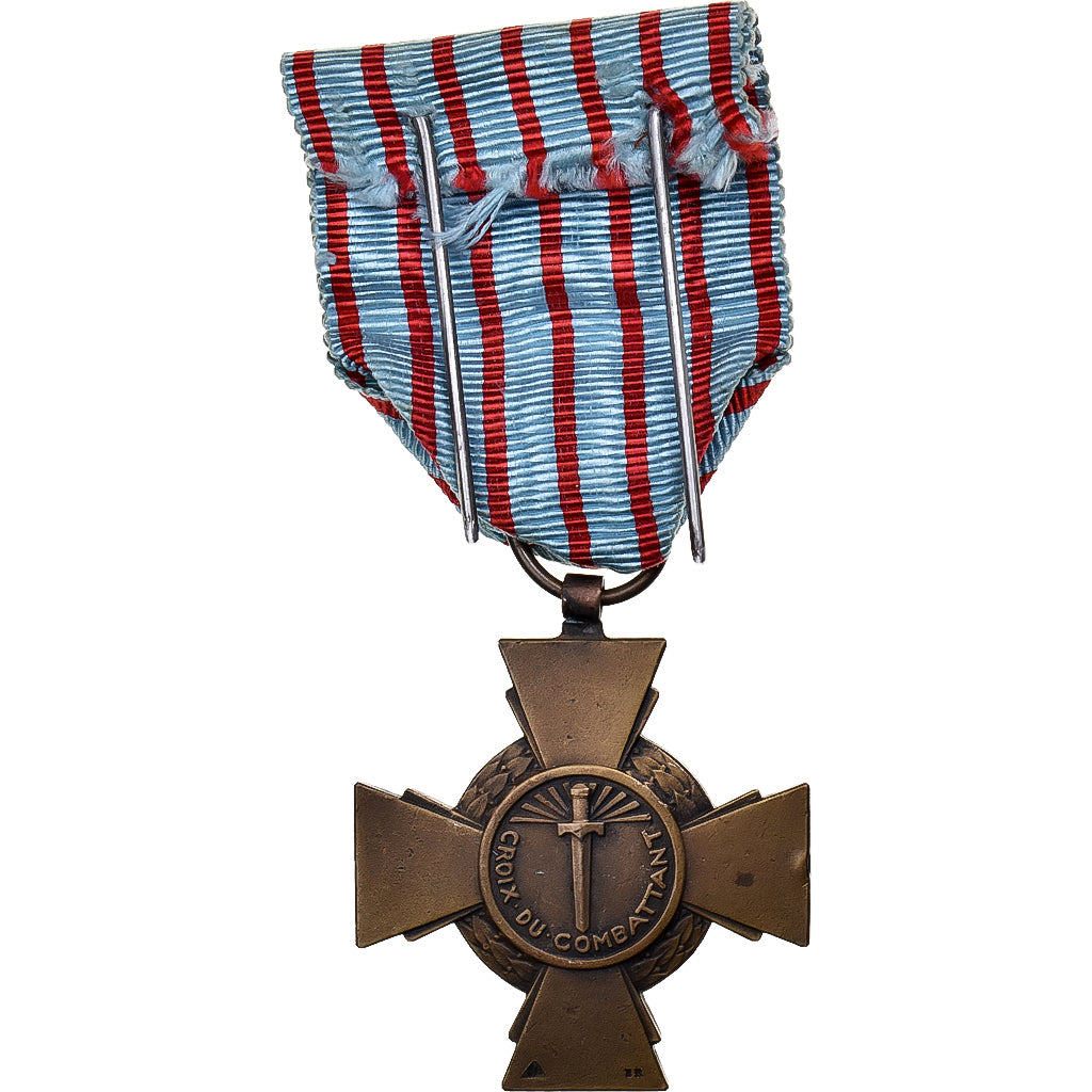 France, Croix du Combattant, WAR, Medal, 1939-1945, Very Good Quality, Bronze