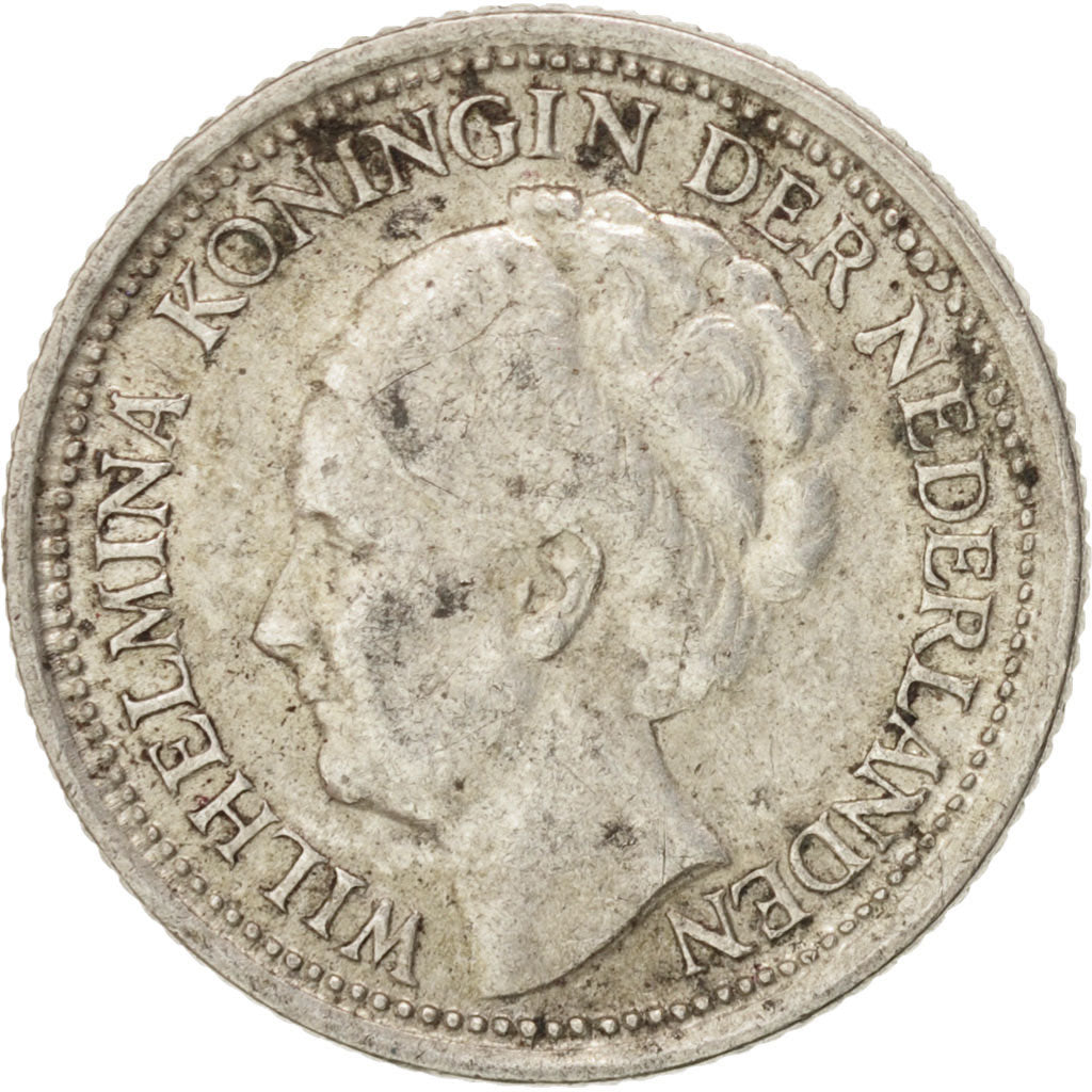 Coin, Netherlands, Wilhelmina I, 10 Cents, 1938, EF(40-45), Silver, KM:163